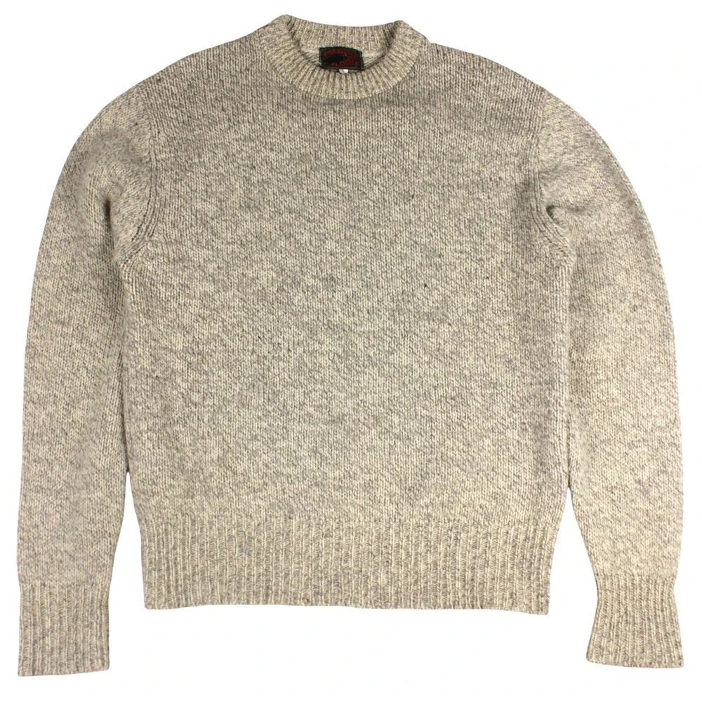Vintage Boston Traders Wool Sweater Mens L Fisherman Oatmeal Crewneck